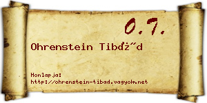 Ohrenstein Tibád névjegykártya